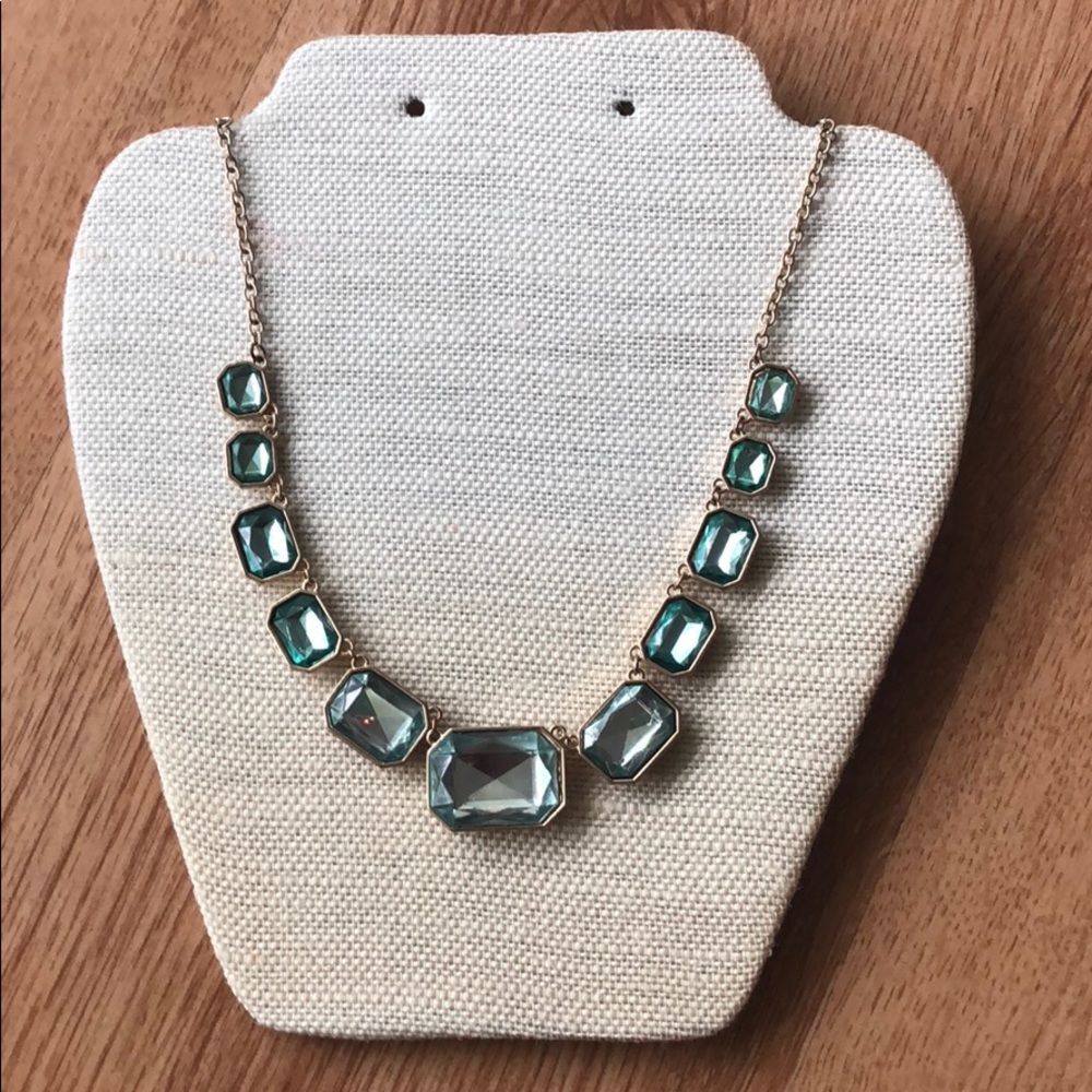 Francesca’s Teal and Gold Rhinestone Necklace